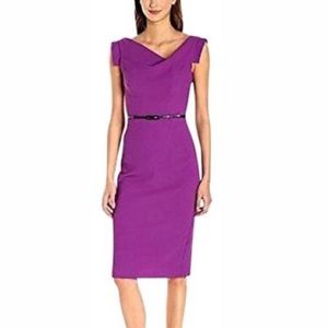 Black Halo belted sheath Jackie O Dress